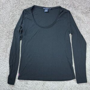 Ralph Lauren Sport Shirt Womens XL Black Round Neck Long Pony Stretch Pima Blend